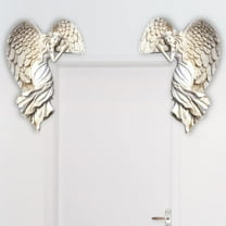 Resin Angel Statue with Heart (16x11cm), Corner Wall Craft for Door Frame, Living Room and Bedroom Decor