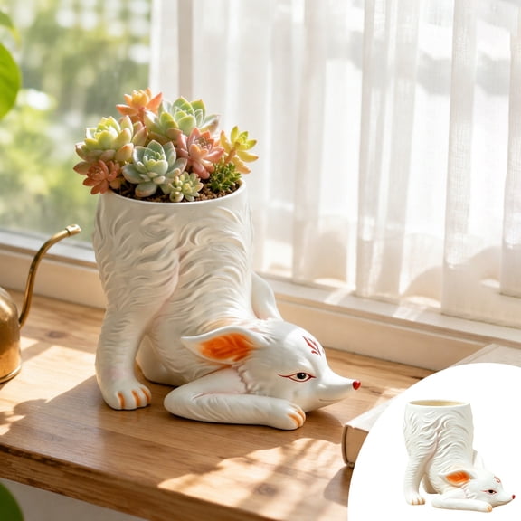 Resin Animal Flower Pot Garden Planter Outdoor Decor, Weather Resistant Durable Sculpture Design, Lifelike Decorative Plant Container, for Garden Courtyard Balcony Patio Home Decoration