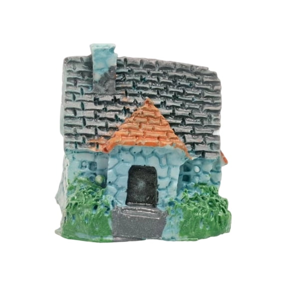 Resin Aquarium Ornament Mini Cottage House Fish Tank Decoration Rural Village Landscape Decor for Aquatic Scenery