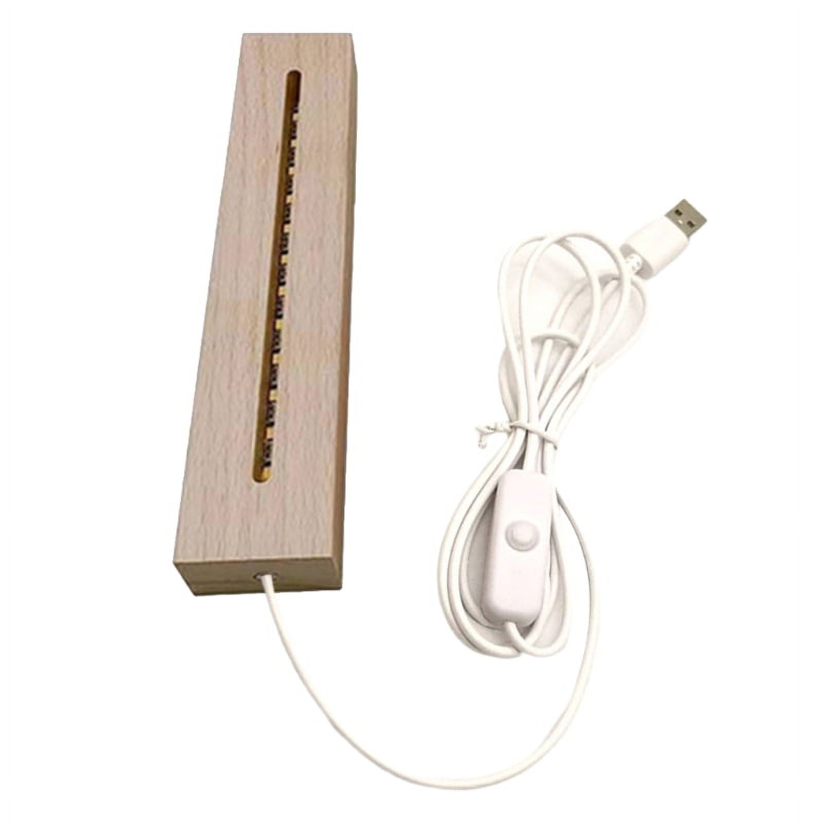 Resin Art Rectangle LED Lights Display Base Pedestal Crystal Wooden ...