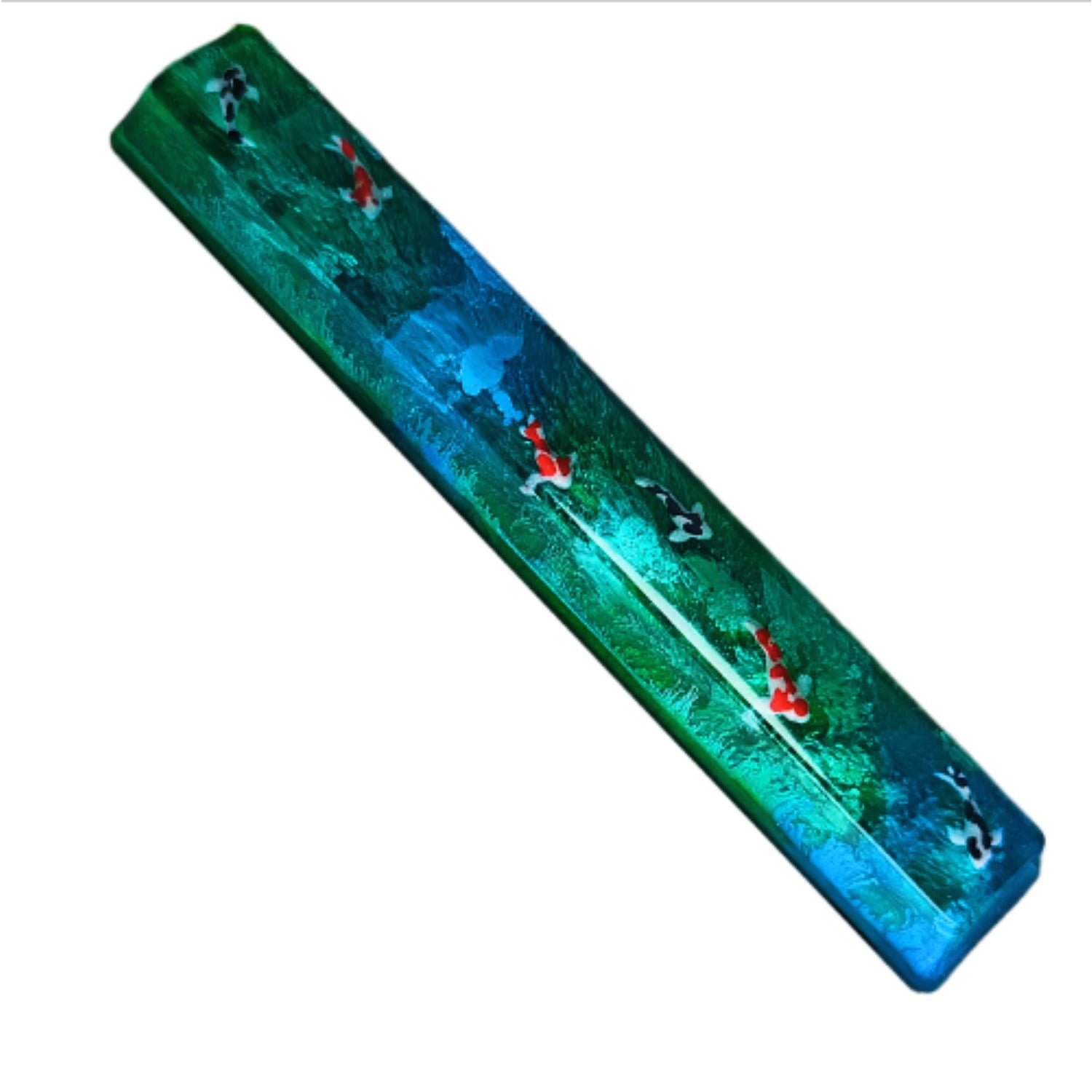 Resin Artisan 6.25u Spacebar Keycap for Mechanical Keyboards, Cherry Profile，Zen Pond Design, Unique Birthday Gift for Men, Custom Keyboard Accessory