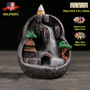 Resin Backflow Incense Burner Holder, Home Decor Incense Waterfall 071 & 60 Cone Gift