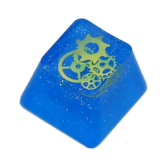 Resin Backlit Keycap for Mechanical Keyboard OEM Profile Height Translucent Blue Gear for Key Cap for RGB Keyboar