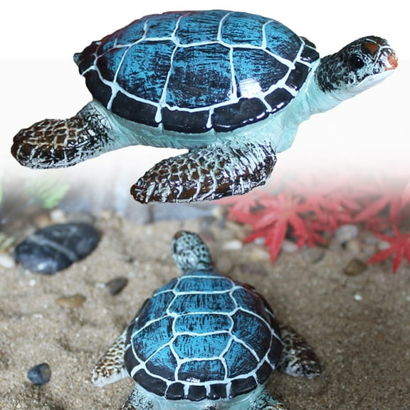 Resin Beach Sea Turtles Miniature Figurine Landscape Decorations Ornaments Smile Home