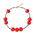 thumbnail image 1 of Resin Bead Necklace Portable Peach Collarbone Chain for Women Fashion Jewelry Colorful Sturdy Accessories, 1 of 9