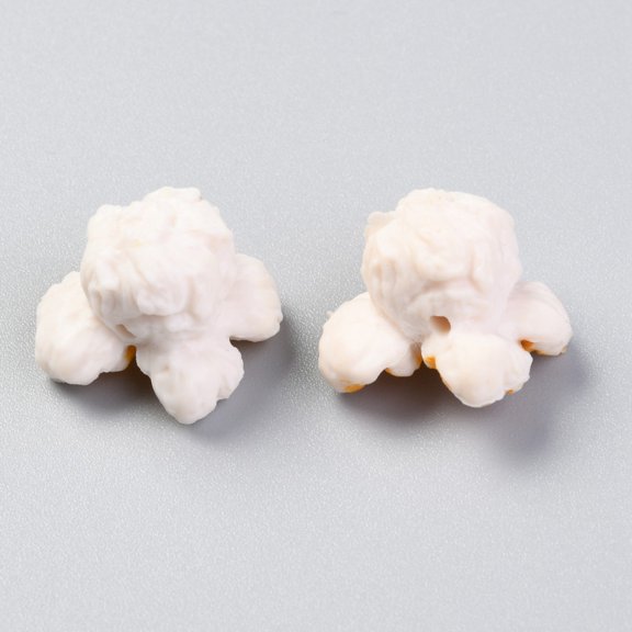 Resin Beads Imitation Food Popcorn Toy Seashell Color 15x20.5x17.5mm Hole: 2mm