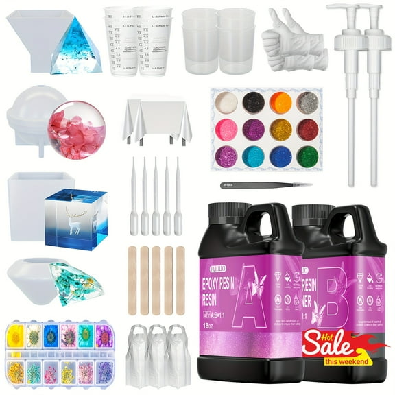 Resin Beginner Set, Including 36oz Resin And All Accessories, Easy to Unleash Creativity And Create Unique Works