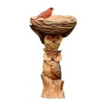 thumbnail image 1 of Resin Bird Bath Bowl Outdoor - Bird Bath Bowl, Woodland Tree Stump Design Pedestal Birdbath for Garden, Patio & Lawn, Decorative Water Bowl for Wild Birds & Hummingbirds, 1 of 9