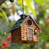 Resin Bird House for Outside,Hanging Birdhouse Nest for Garden Country Cottages,Best Gifts for Bird Lovers