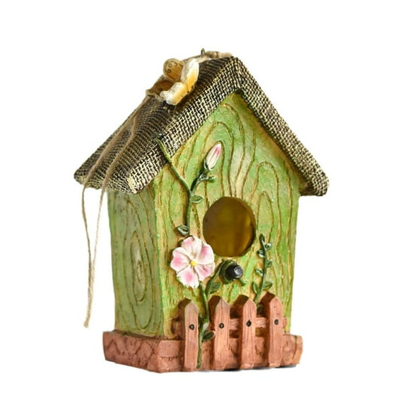 Resin Bird Houses for Outdoors - Colorful Hanging Birdhouse, Large Size for Garden & Yard Decoration, Weatherproof Bird House for Outside, Attracts Hummingbirds and Birds