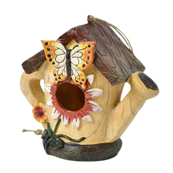 Resin Bird Houses for Outdoors - Colorful Hanging Birdhouse, Large Size for Garden & Yard Decoration, Weatherproof Bird House for Outside, Attracts Hummingbirds and Birds