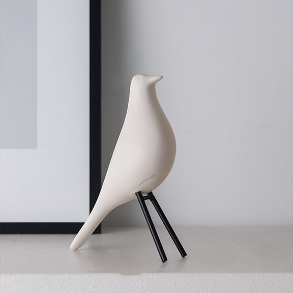 Resin Bird Statue, Small Bird Decor for Desk, Modern Office Decoration, Minimalist Home Accent Figurine for Living Room Bookshelf, Meaningful Gift for Women Housewarming Birthday Christmas