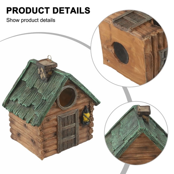 Resin Bird for Nest Garden Decoration Breeding Winter Tree Hanging Courtyard Layout