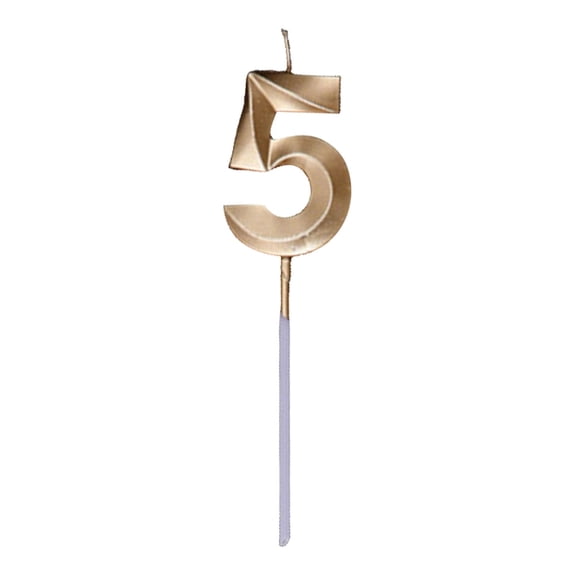Resin Birthday Number 5 Candle, Decorative Cake Topper For Party, Wax Dessert Insert For Celebration