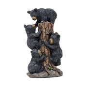 Resin Black Bear Family Figurine, Rustic Cabin Decor & Woodland Animal Statue, Fireplace Mantel Accent Gift