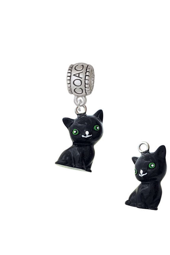 Resin Black Cat - Coach Charm Bead
