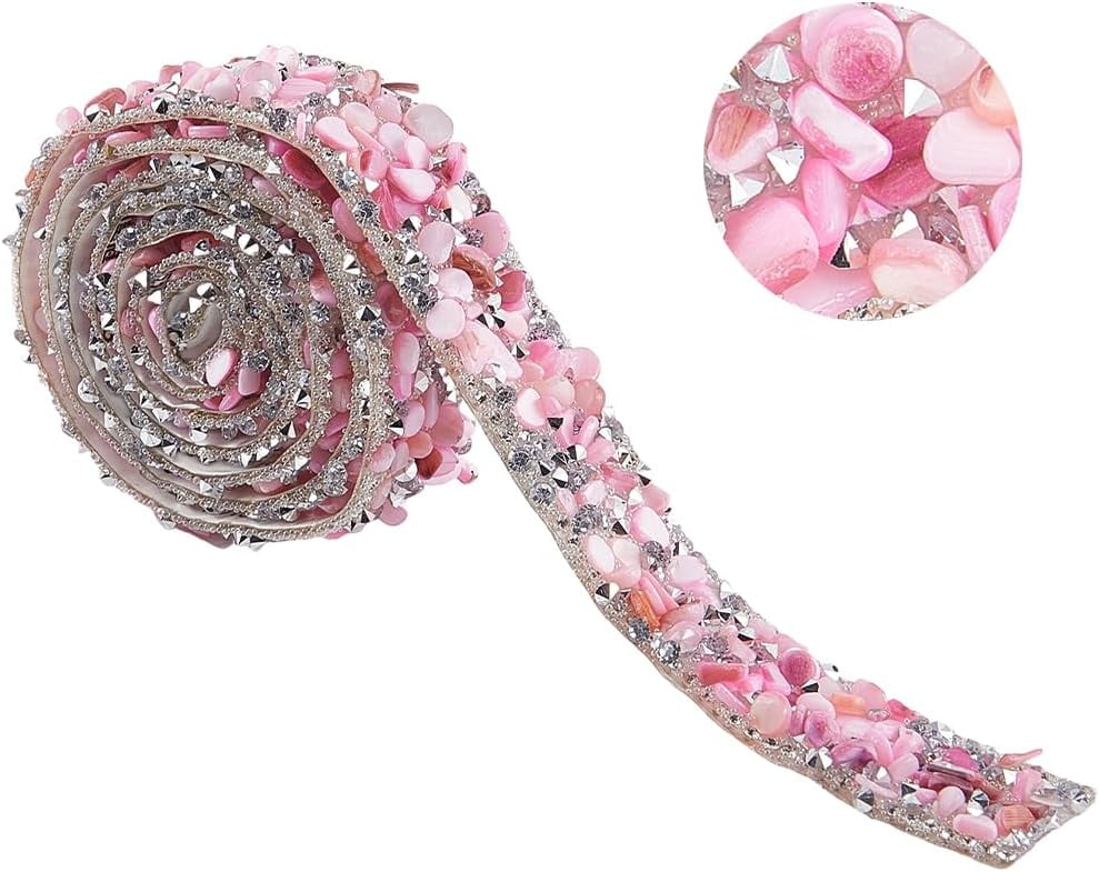 Resin Bling Glitter Rhinestone Tape Rhinestone Ribbons Pink Self ...