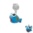 thumbnail image 1 of Resin Blue Fish with Orange Stripes - Frog Charm Bead, 1 of 1