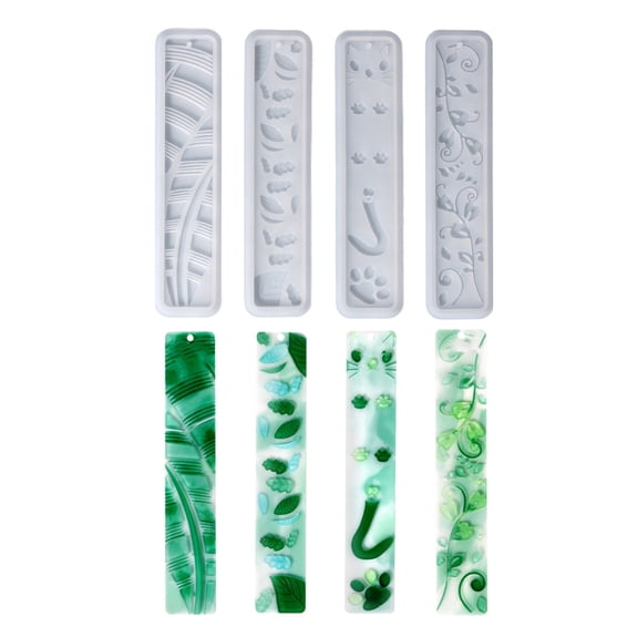Resin Bookmark Molds for Epoxy Resin Casting for DIY Bookmark Making （4 Style）-Style:Style 1;