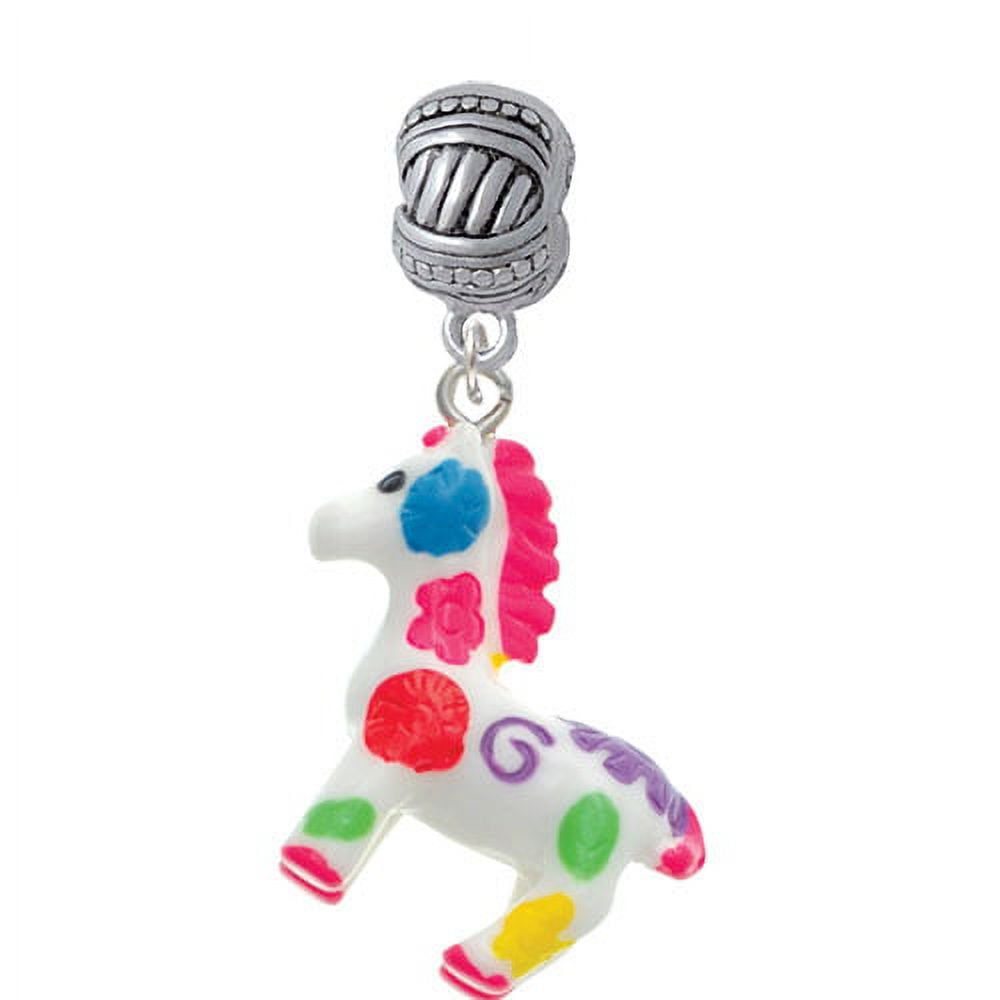 Resin Bright Paint Pony - Large Rope with Cross Beads Charm Bead