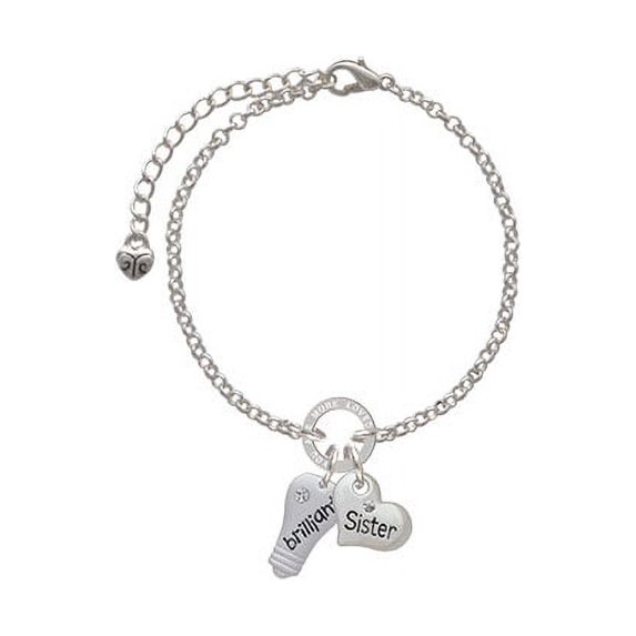 Resin Brilliant Light Bulb Sister You Are Loved Circle Bracelet