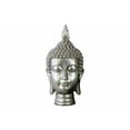 thumbnail image 1 of Resin Buddha Head with Pointed Ushnisha Gloss Finish-Silver-Benzara, 1 of 2