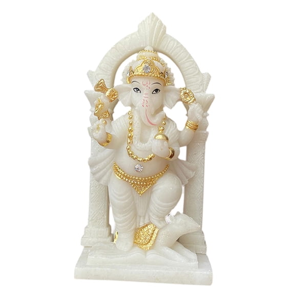 Resin Buddha Statue Ganesha Figurine Elephant God Sculpture Artistic Resin Material Home Office Decor