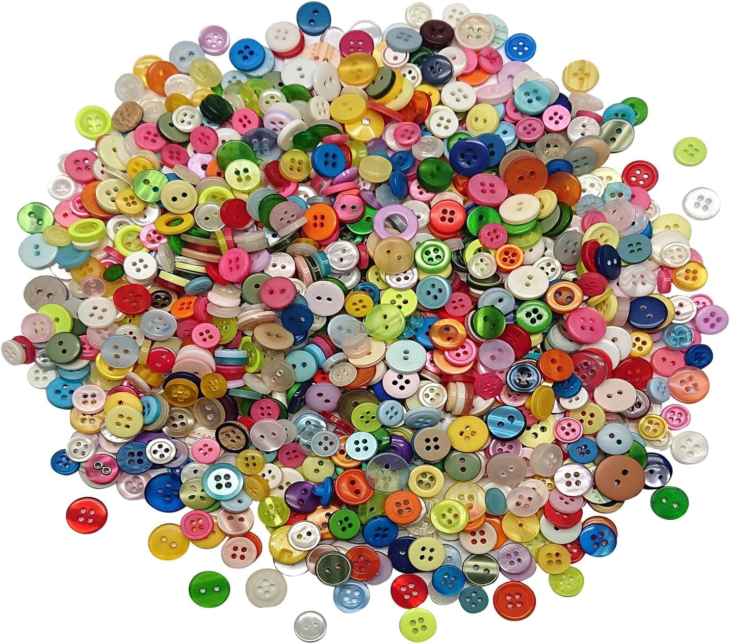 Resin Buttons Assorted Sizes Round Craft Buttons for Sewing and Kids DIY Projects Mixed Colors 4000 Pieces