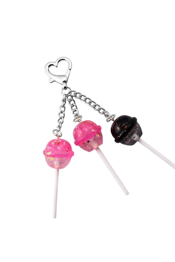 Resin Candy Keychain Detailed Lollipop Shaped Key Rings For Keys Bag Charm Lightweight Decoration Multiple Color Options