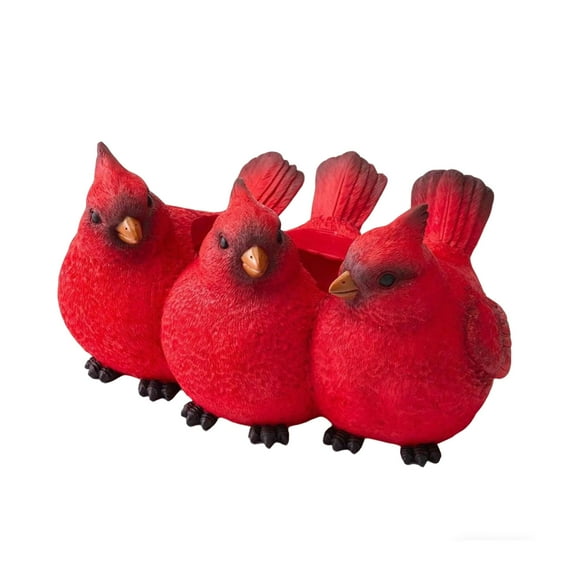 Resin Cardinal Bird Figurine Set Decorative Sculptures for Home Garden Office Indoor Outdoor Display Ornament,Christmas Party Gifts And Decor