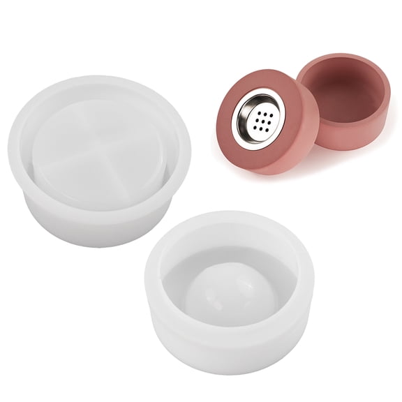 Resin Case Molds, Silicone Resin Jar Molds with Lid, Non Easy to Demold for Incenses Warmer Incenses Cone Holder