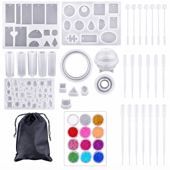Resin Casting Starter Kit, Silicone Mold Set for Jewelry Making and Craft Projects, TIKA