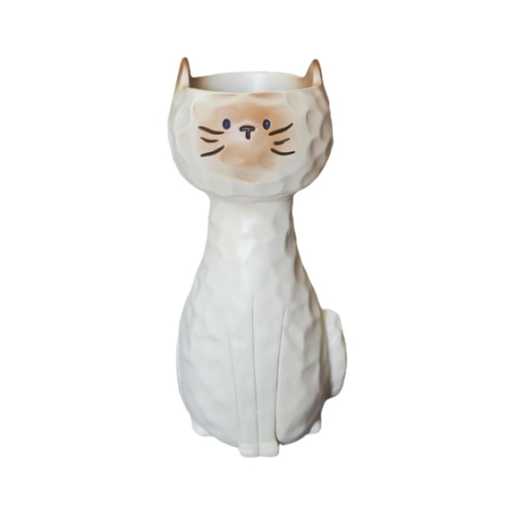 Resin Cat Vase Siamese Cat Decor 8.07 Inches Tall Planter For Dried Flowers Pampas Grass Tabletop Decor For Coffee Table Desk Shelf Home Office Gift 1Pc 1.11 Lbs