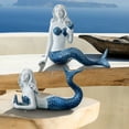 thumbnail image 1 of Resin 'Ceramic' Mermaid W Shell 5.25" Set of 2 - 5", 1 of 2