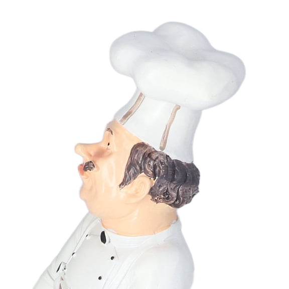 Resin Chef Figurine with Apron, 11.0 inch Country Style Kitchen Decor Statue for Home & Cafe Display