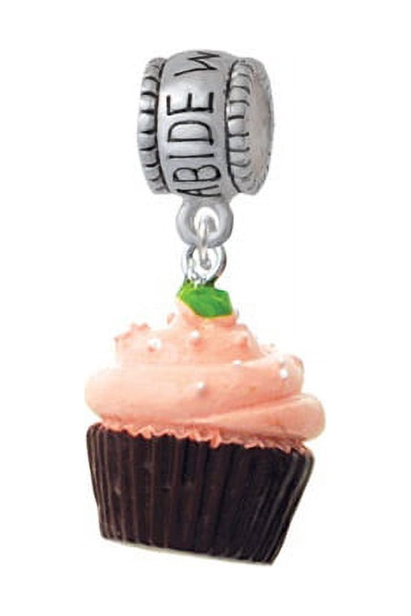 Resin Chocolate Cupcake with Pink Frosting - Abide With Me Charm Bead