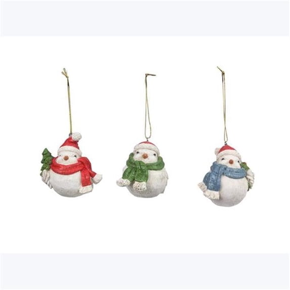 Resin Christmas Bird Ornament, Assorted Color - 3 Piece