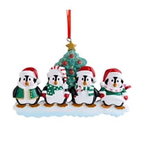 Resin Christmas Hanging Pendants Personalised Christmas Tree Cute Penguin Family Ornament Christmas Decorations New Year 2025