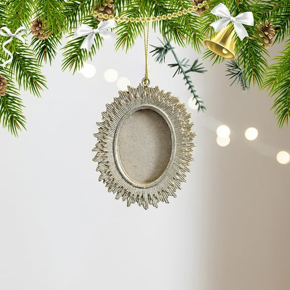 Resin Christmas Photo Ornament, Snowflake Frame with Hanging Rope, Personalized Holiday Keepsake for Tree, Gift, Wall Decor