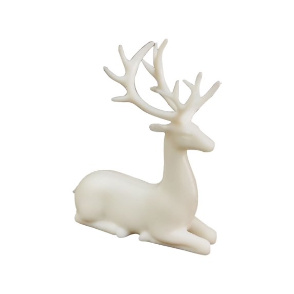 Resin Christmas Reindeer Figurines: 1pc White Christmas Deer Statues,Elegant Accent Winter Deer Table Ornaments,Classic Gifts Xmas Decorations for The Home,Christmas Decoration