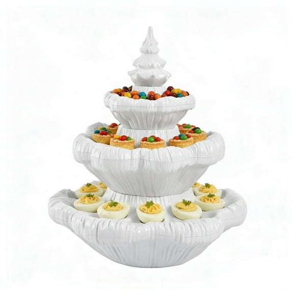 Resin Christmas Tree Deviled Egg Platter Tray for Holiday Parties, Festive Dining Table Centerpiece Decor Holds 24 Eggs, Dishwasher Safe Snack & Appetizer Server
