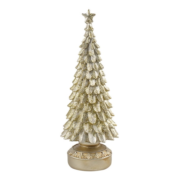 Resin Christmas Tree Figurine With Weighted Base Miniature Christmas Tree Desk Ornament For Holiday Party Centerpieces