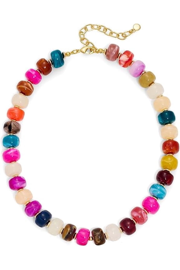 Resin Chunky Beaded Necklace for Women Minimalistic Modern Statement Necklace Jewelry Accessories