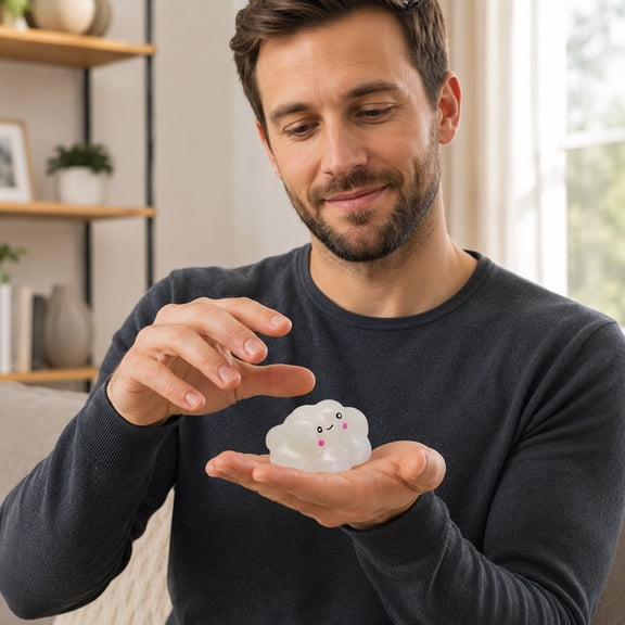 Resin Cloud Shaped Stress Relief Squeeze Toy Random Style Soft Cloud Figure for Hand Exercise and Office Desk Decor