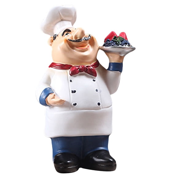 Resin Cook Figurine With Laughing Face Resin Cook Statue For Welcoming Guests In Kitchen Display