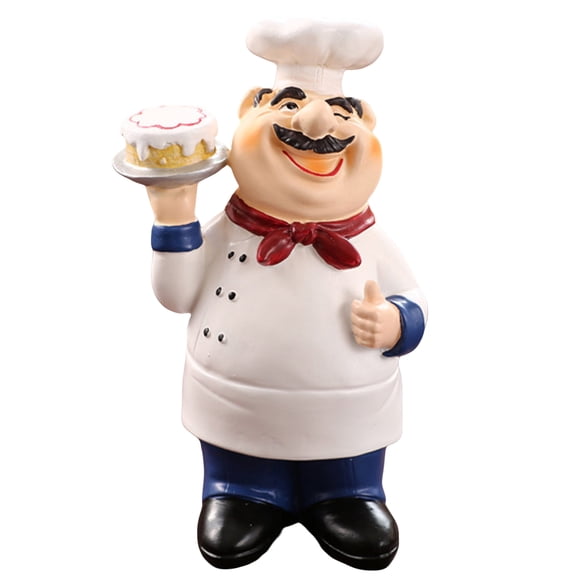 Resin Cook Figurine With Laughing Face Resin Cook Statue For Welcoming Guests In Kitchen Display