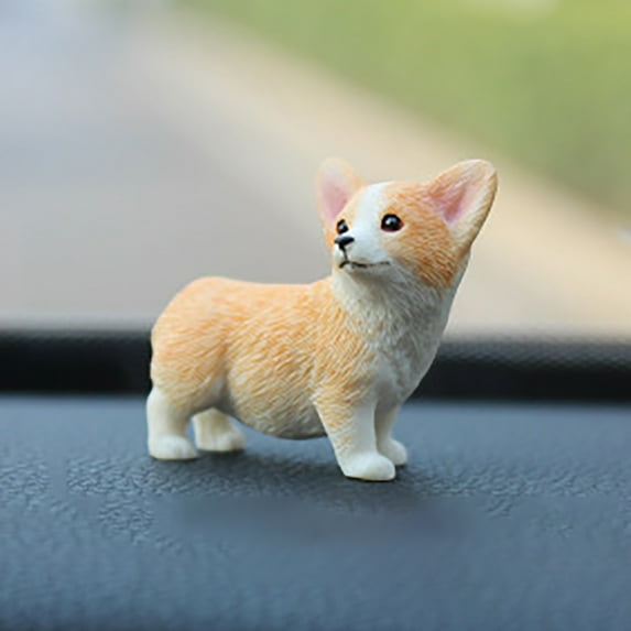 Resin Corgi Figurines,Corgi Sculpture Car Decoration Dogs,Cute Animal Dashboard Ornament,Corgi Miniature Figurines,Mini Corgi Cake topper,Corgi Ornament Decoration Collectibles Gifts for Women,Mom