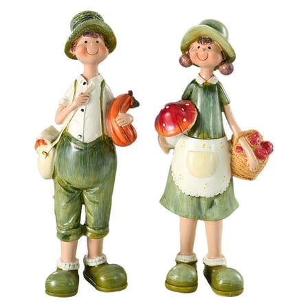 Resin Couple Ornament Country Style Figurine Statue for Decorations Household Home Living Room Valentine'S Day Gifts 3.5 x 2.8x10.6 inch