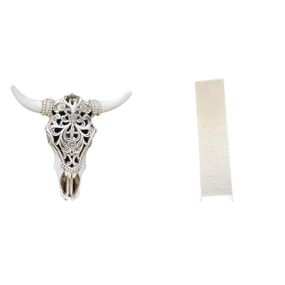 Resin Cow Head Wall Decor Skull Wall Sculpture Floor Lamp Shade Paper Material for Farmhouse Living Room