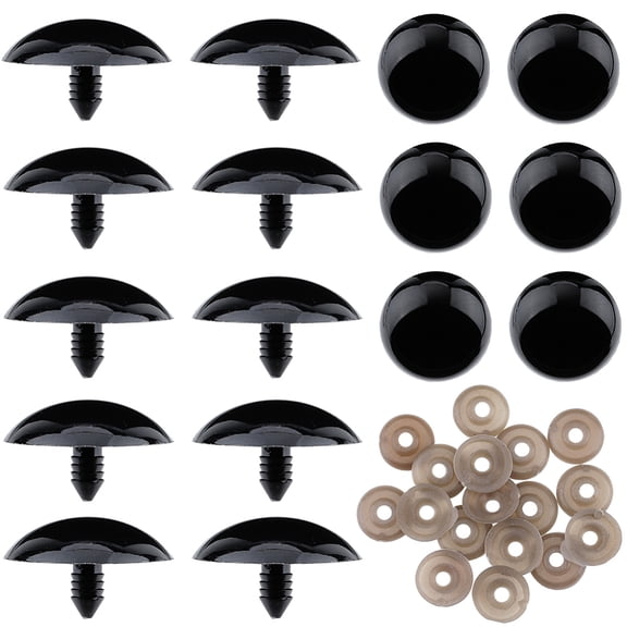 Resin Craft Eyes with Eyes Washers Safety Eyes Stuffed Toy Eyes Half Round Mixed Color 39x23mm 24pcs